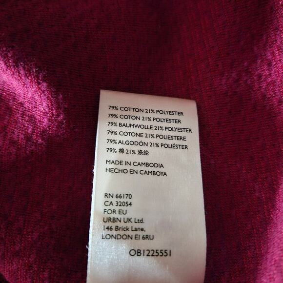 We The Free Womens Bunny Waffle Knit Top XS Red Bell Sleeve Boat Neck Drapey - Picture 13 of 13